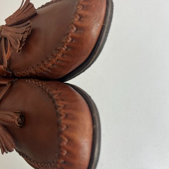 COLE HAAN Loafer Shoes Women's 9.5 B Brown Ferrah Leather Tassel Moc Toe Casual - Picture 12 of 13